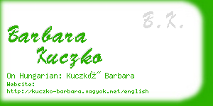 barbara kuczko business card